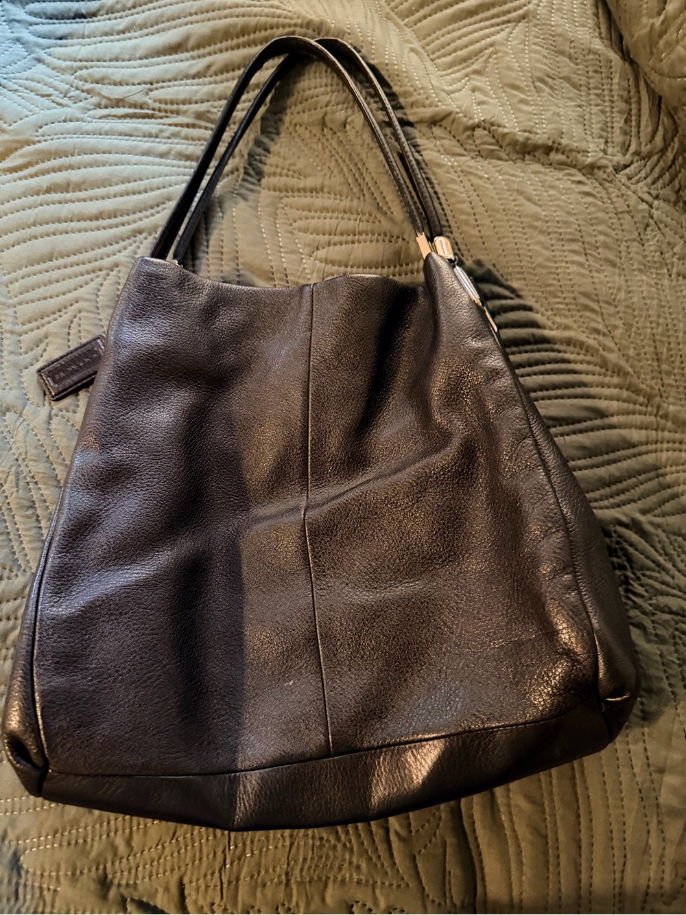Coach Black Phobe Leather Shoulder Tote